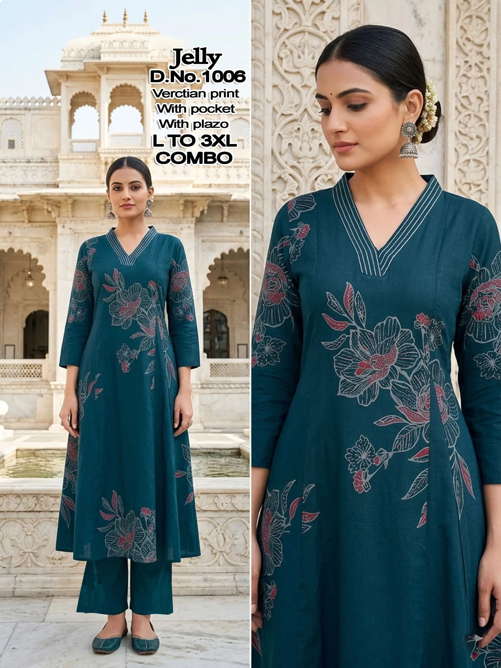 Jelly D No 1001 To 08 Vartican Printed Fancy Kurti With Bottom Collection