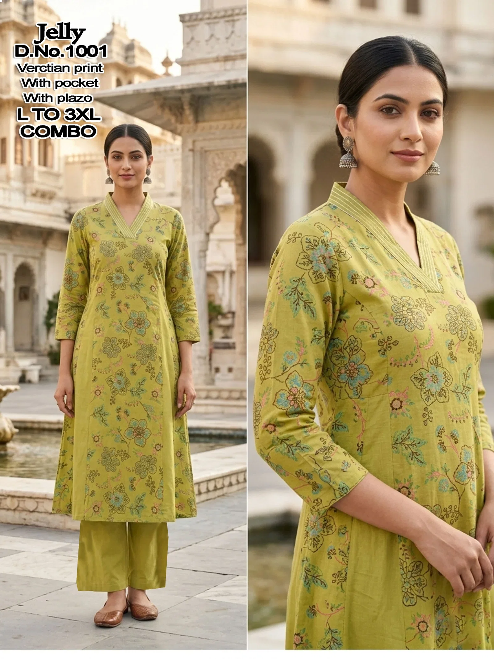 Jelly D No 1001 To 08 Vartican Printed Fancy Kurti With Bottom Collection
