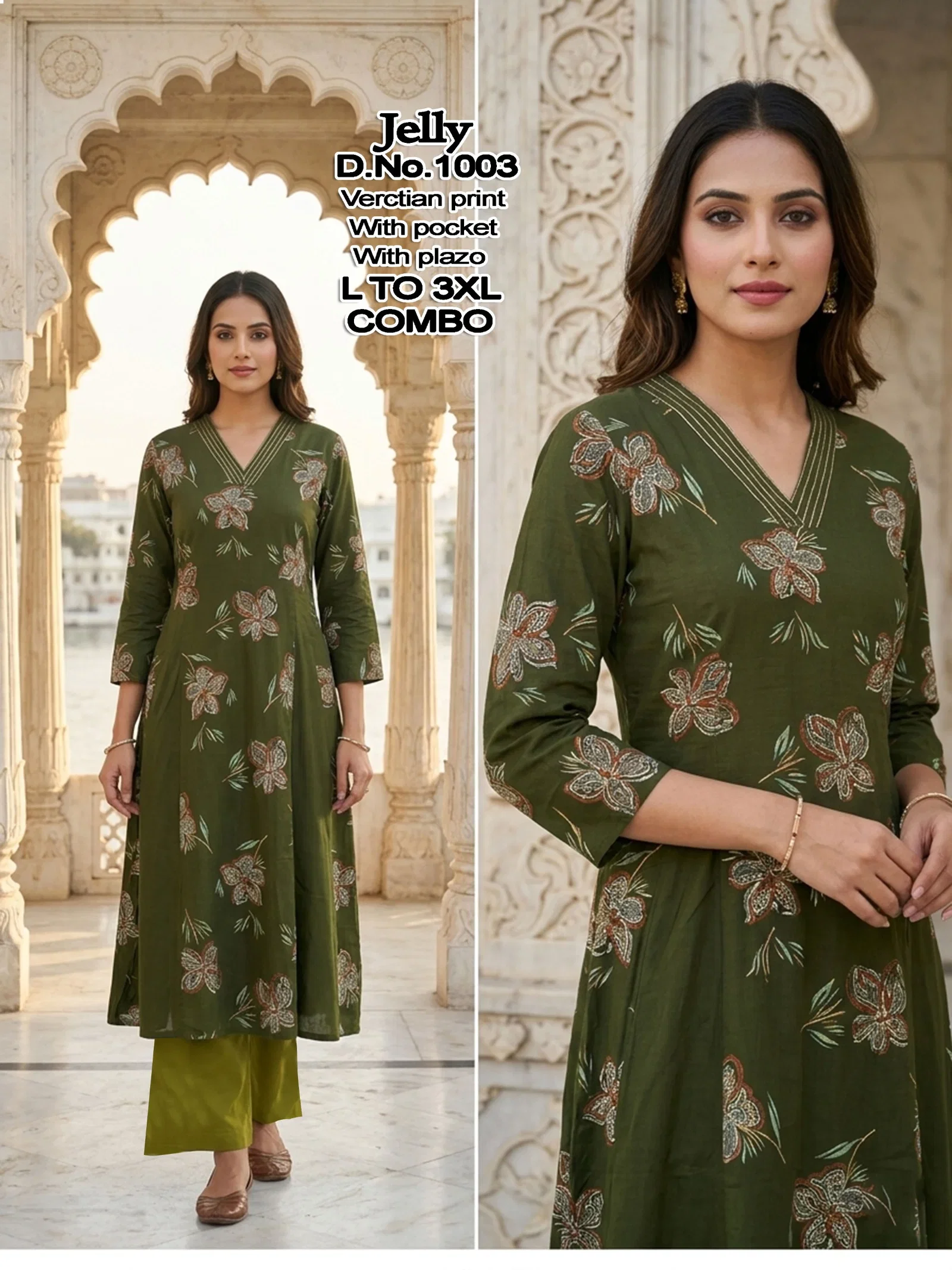 Jelly D No 1001 To 08 Vartican Printed Fancy Kurti With Bottom Collection