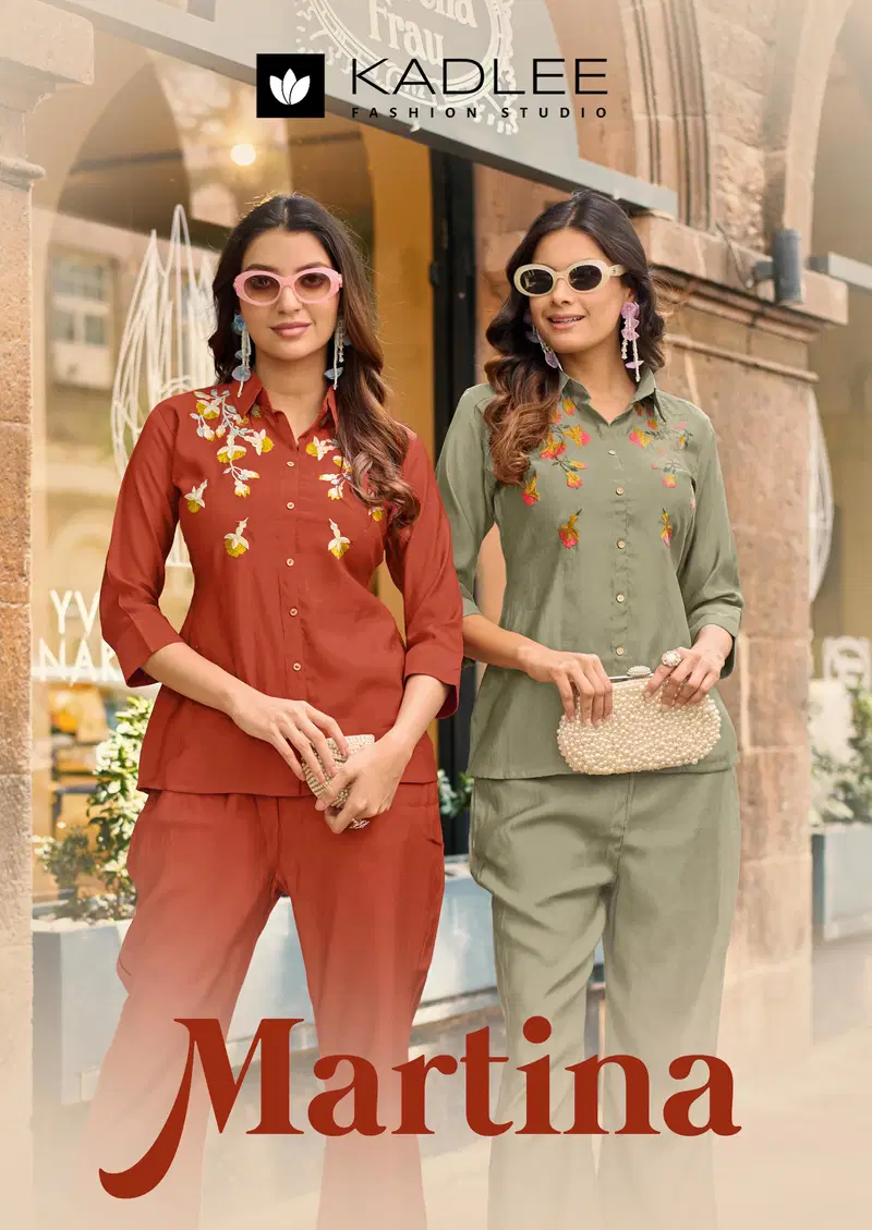 Kadlee Martina Viscose Weaving Thread Worked Co Ord Set Collection