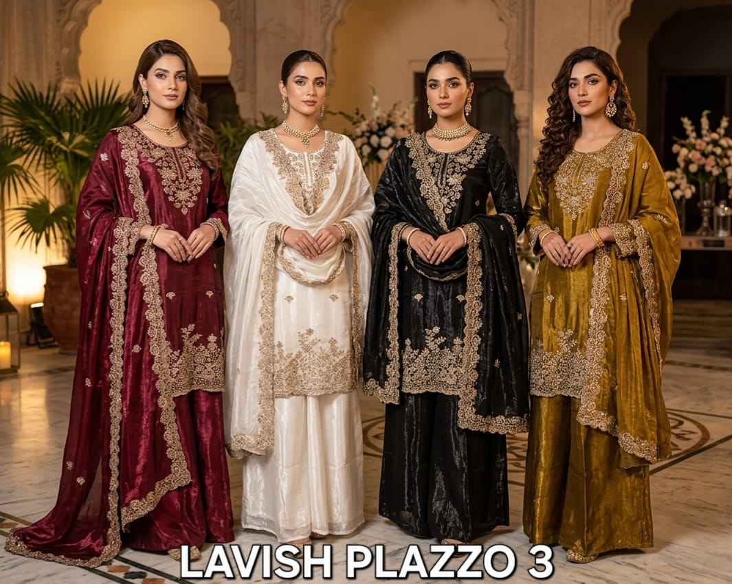 FM Lavish Plazzo 3 Jimmi Chu Readymade Top With Plazzo And Dupatta