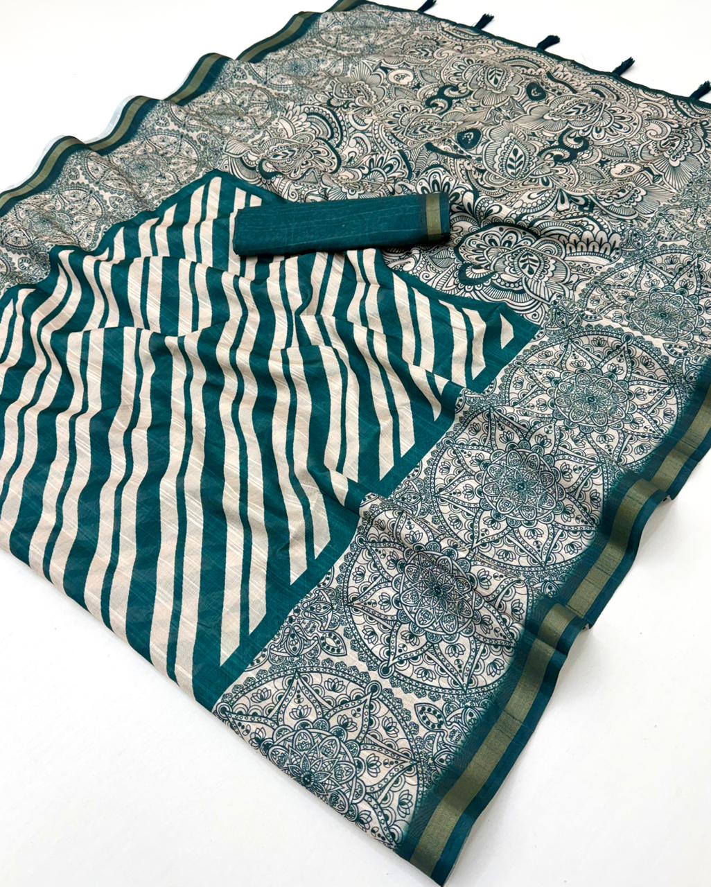 Rajyog Rishika Cotton Silk Fancy Printed Saree Collection