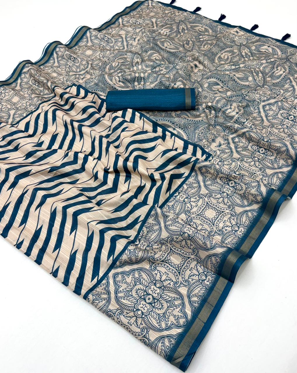 Rajyog Rishika Cotton Silk Fancy Printed Saree Collection