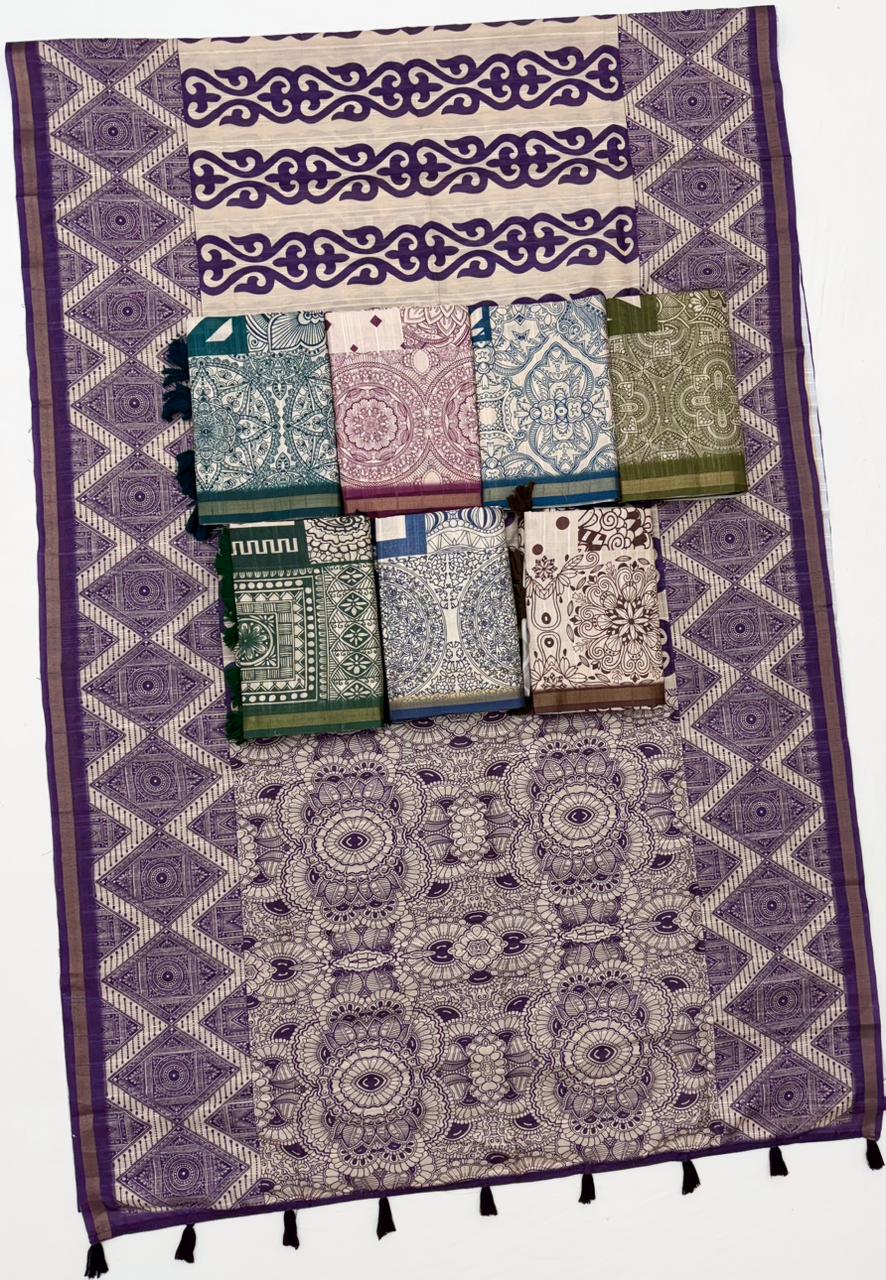 Rajyog Rishika Cotton Silk Fancy Printed Saree Collection