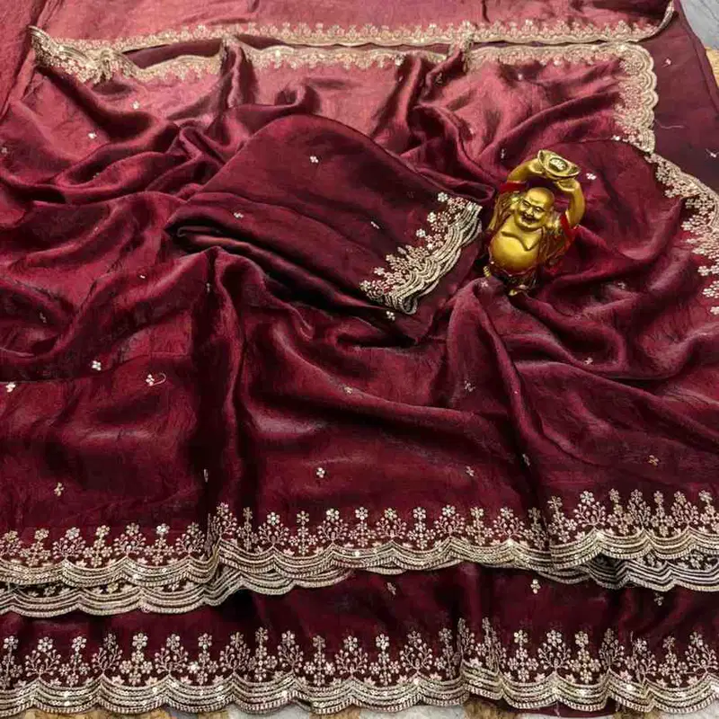 Ds 794 Space Silk Sequence Worked Premium Saree Collection