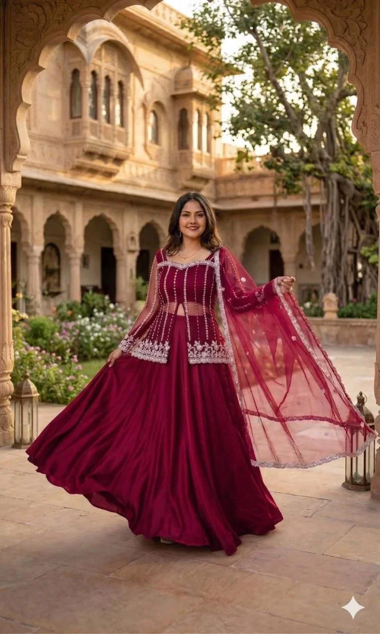 Bt 7151 Rangoli Silk Party Wear Designer Koti With Lehenga Collection