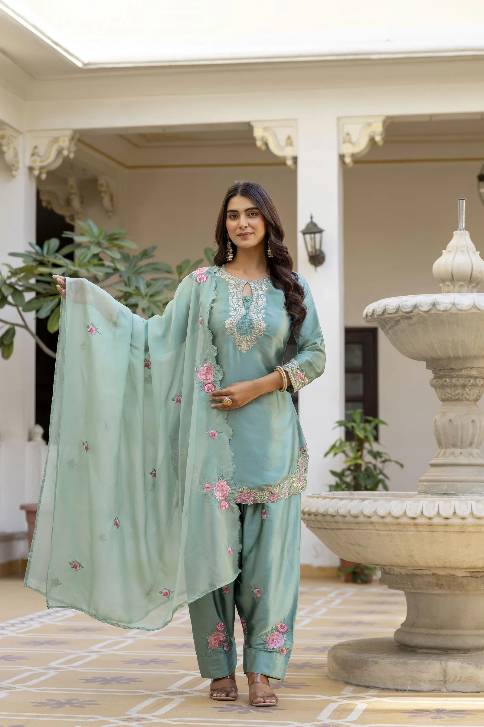 Aralina 03 Japan Satin Embroidery Patiyala Dress Collection