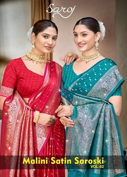 Saroj Malini Satin Saroski Vol 2 Satin Silk Saree Collection