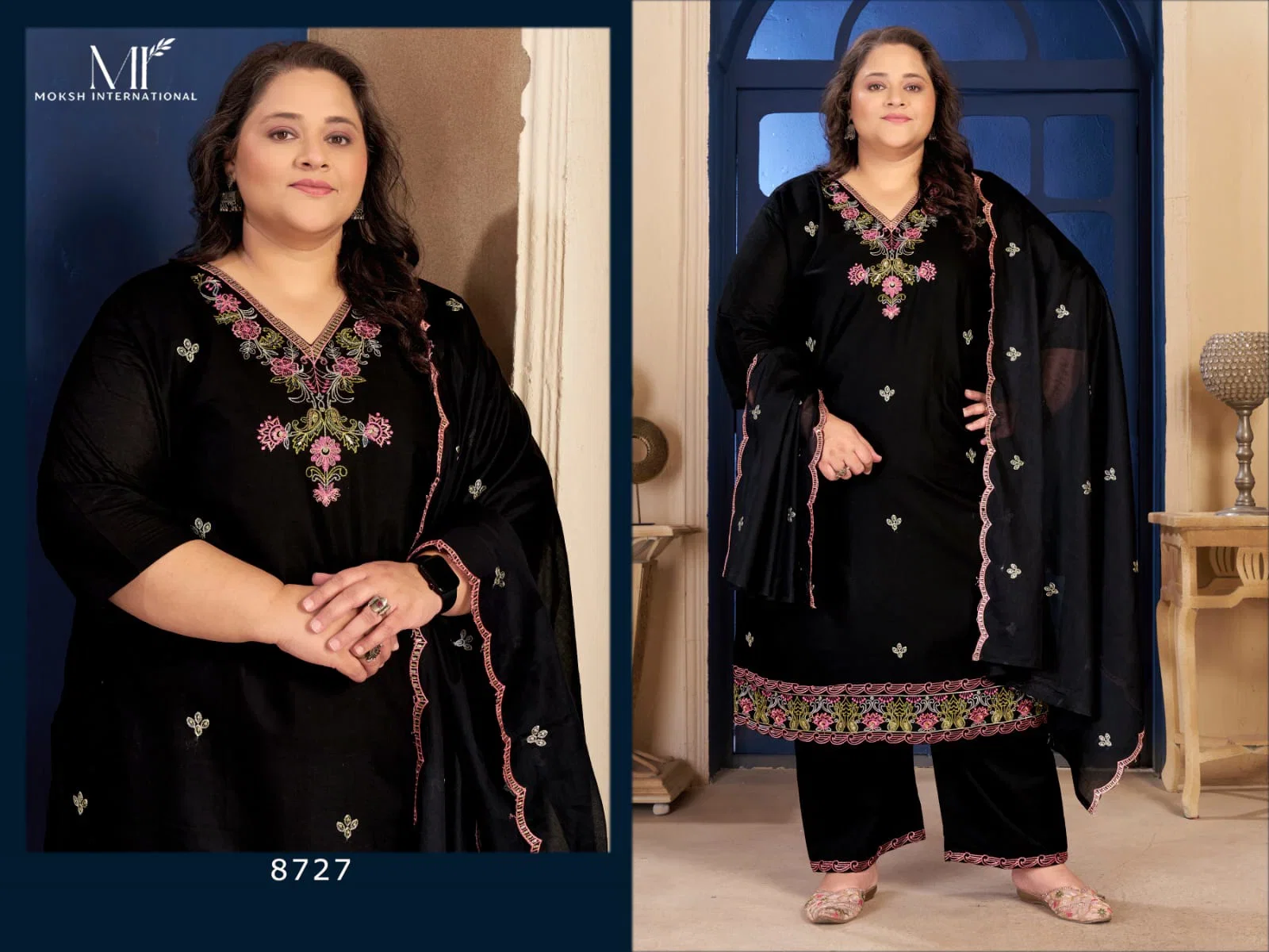 Moksh Plus Size Pure Cotton Vol 2 Cotton Embroidered Kurti With Bottom Dupatta