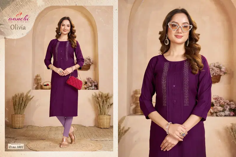Aanchi Olivia Fancy Diamond Work Kurti Collection
