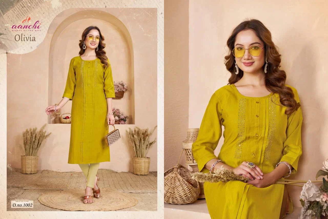 Aanchi Olivia Fancy Diamond Work Kurti Collection