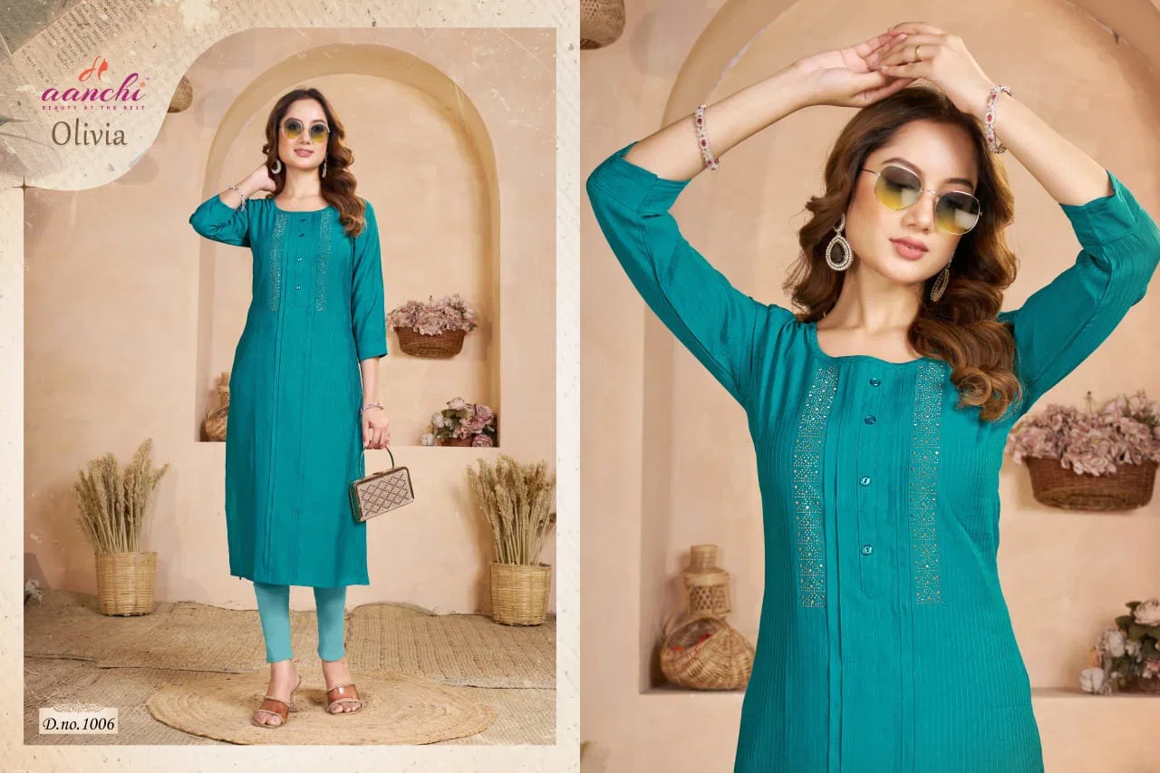 Aanchi Olivia Fancy Diamond Work Kurti Collection