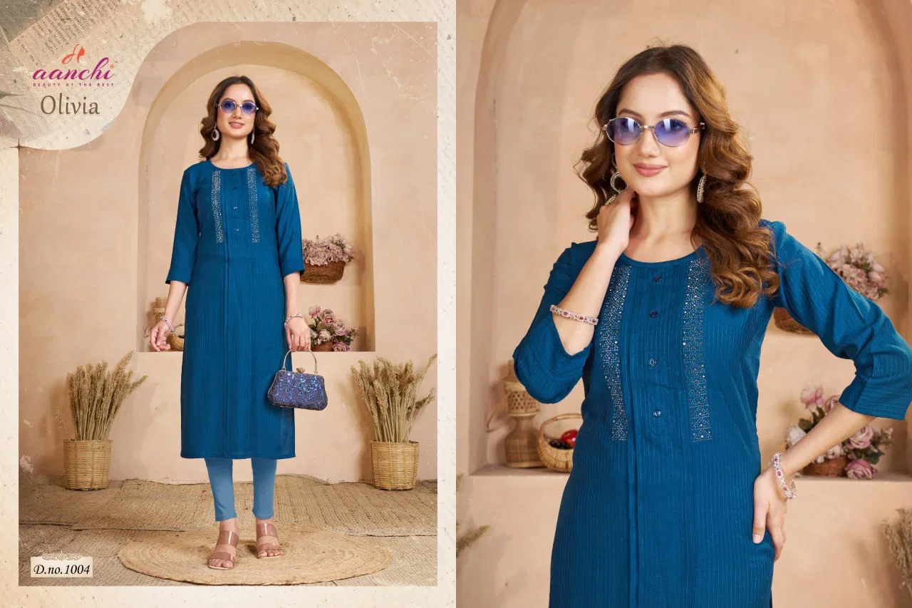 Aanchi Olivia Fancy Diamond Work Kurti Collection