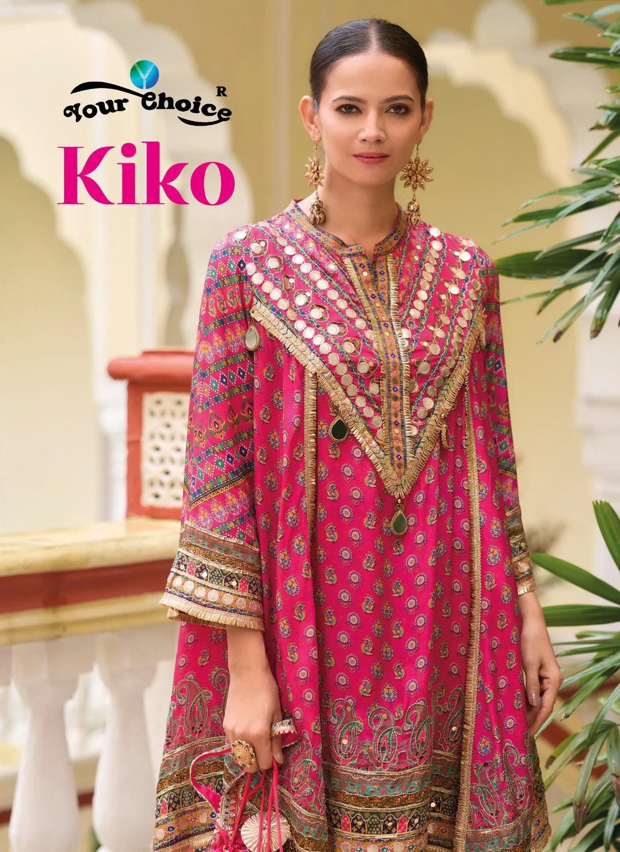 Your Choice Kiko Chinon Designer Kurti With Dhoti Dupatta Collection