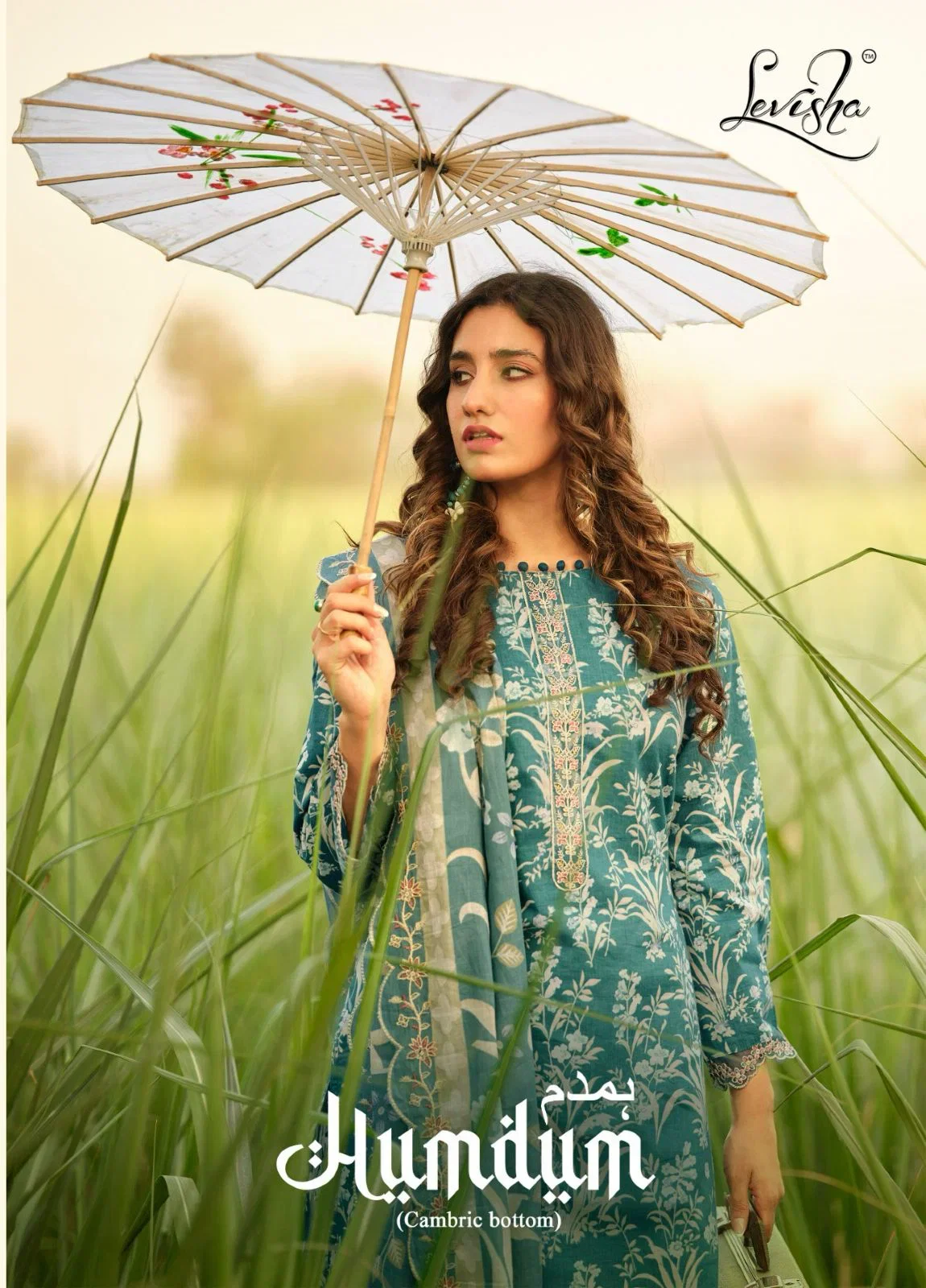 Levisha Humdum Cambric Cotton Print Embroidered Dress Material