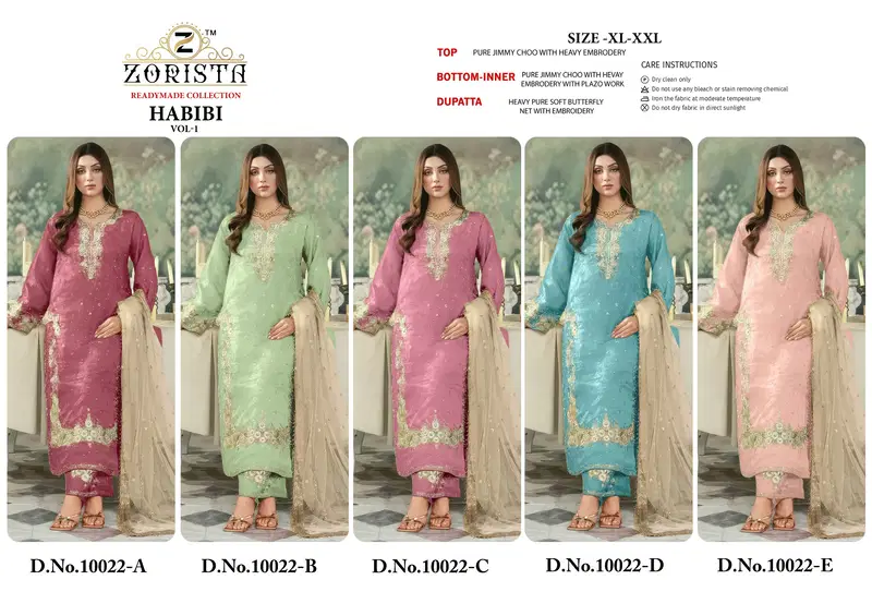 Zorista Habibi Vol 1 Jimmy Choo With Embroidered Salwar Kameez Collection