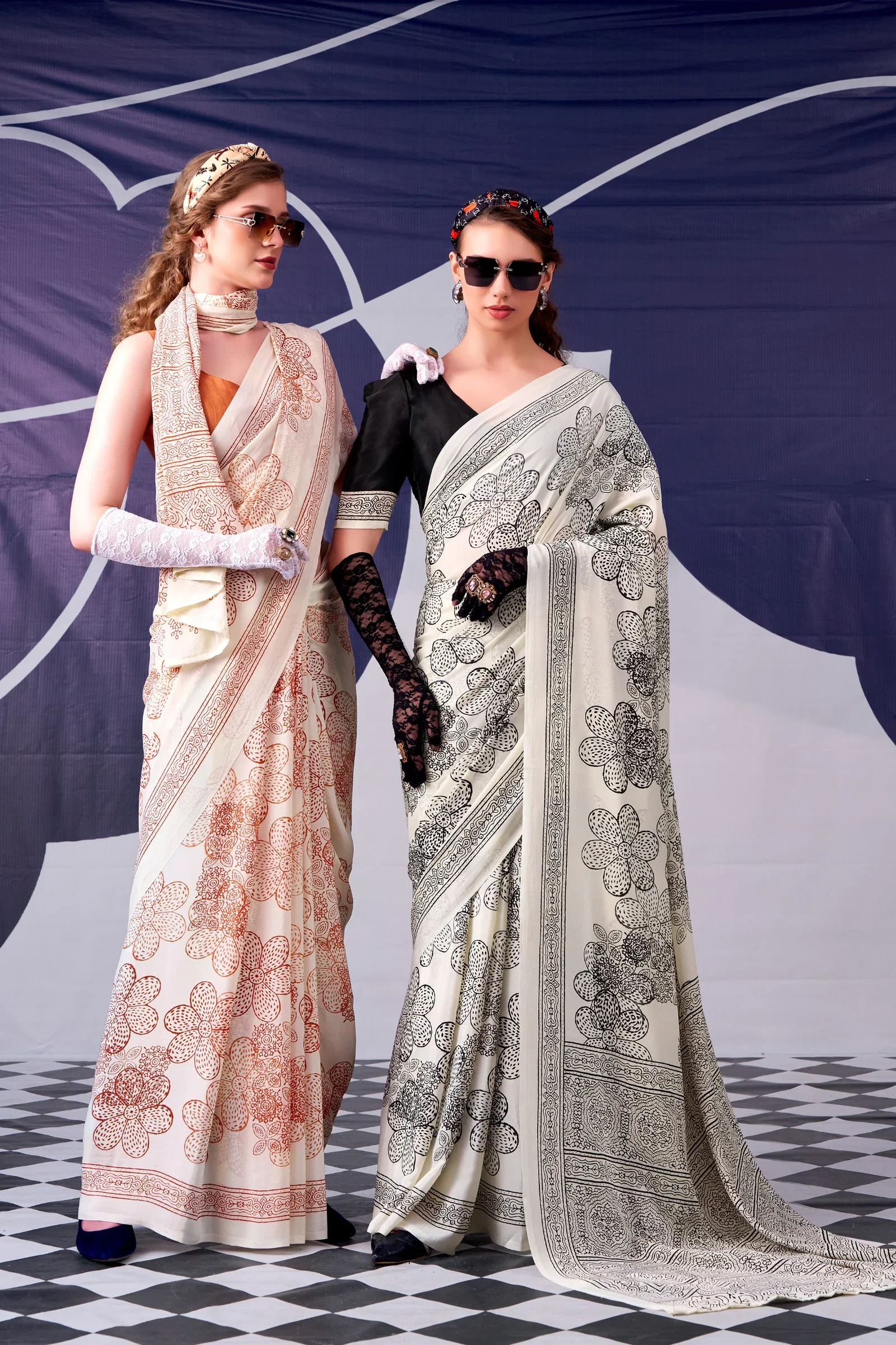 Lekha YF 7210 Satin Silk Floral Printed Saree Collection
