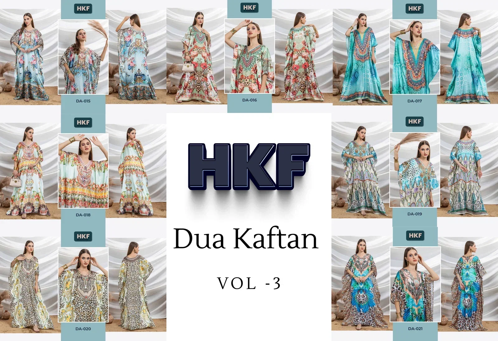 Hkf Dua Kaftan Vol 3 Soft Satin Printed Fancy Kaftan Collection