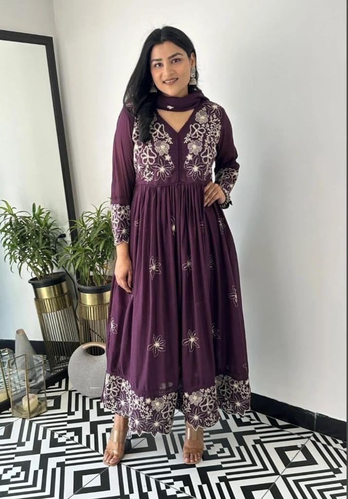 Lekha SC 102 Reyon cotton with Embroidery Work Anarkali Suit
