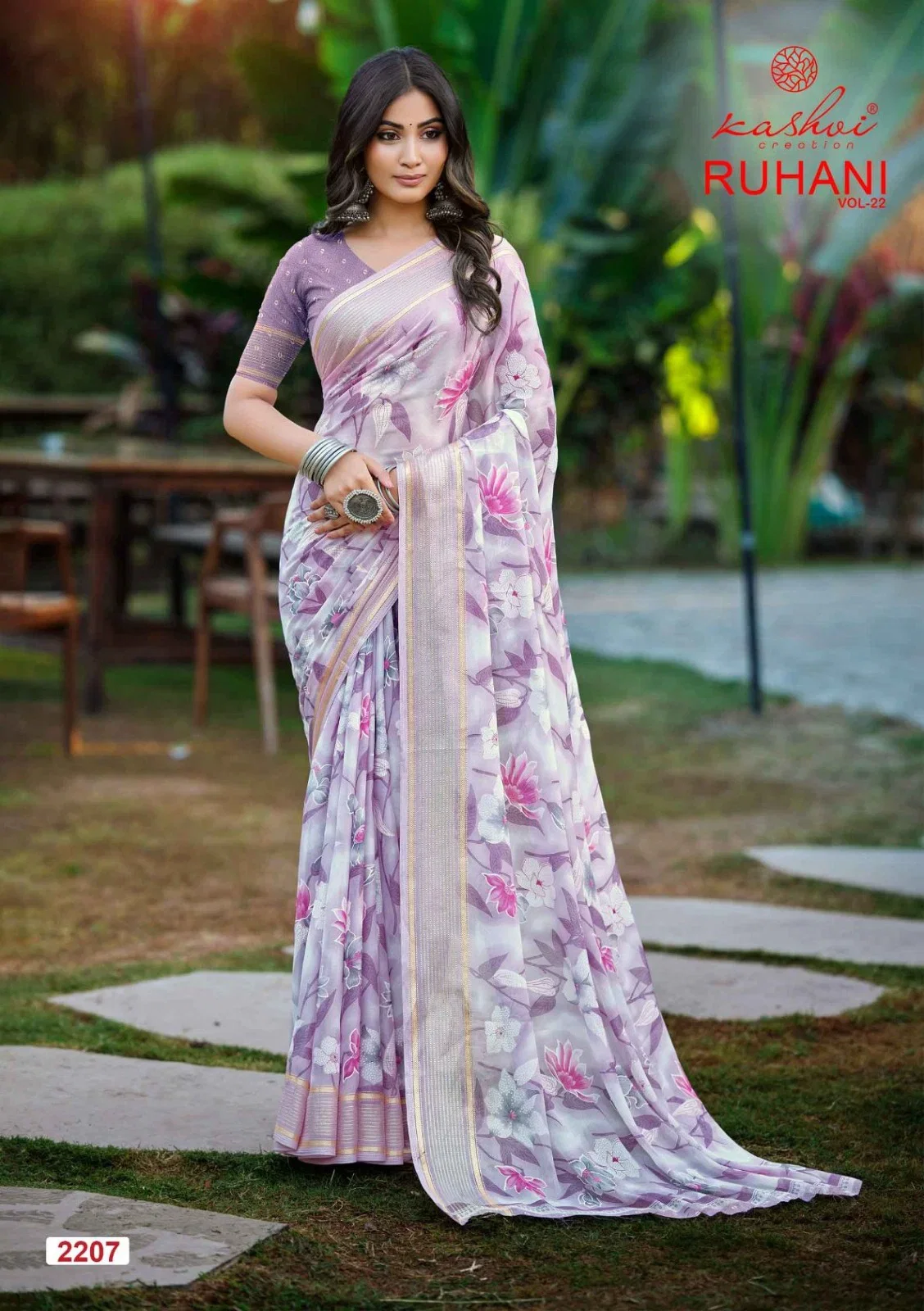 Kashvi Ruhani Vol 22 Dull Moss Satin Patta Saree Collection