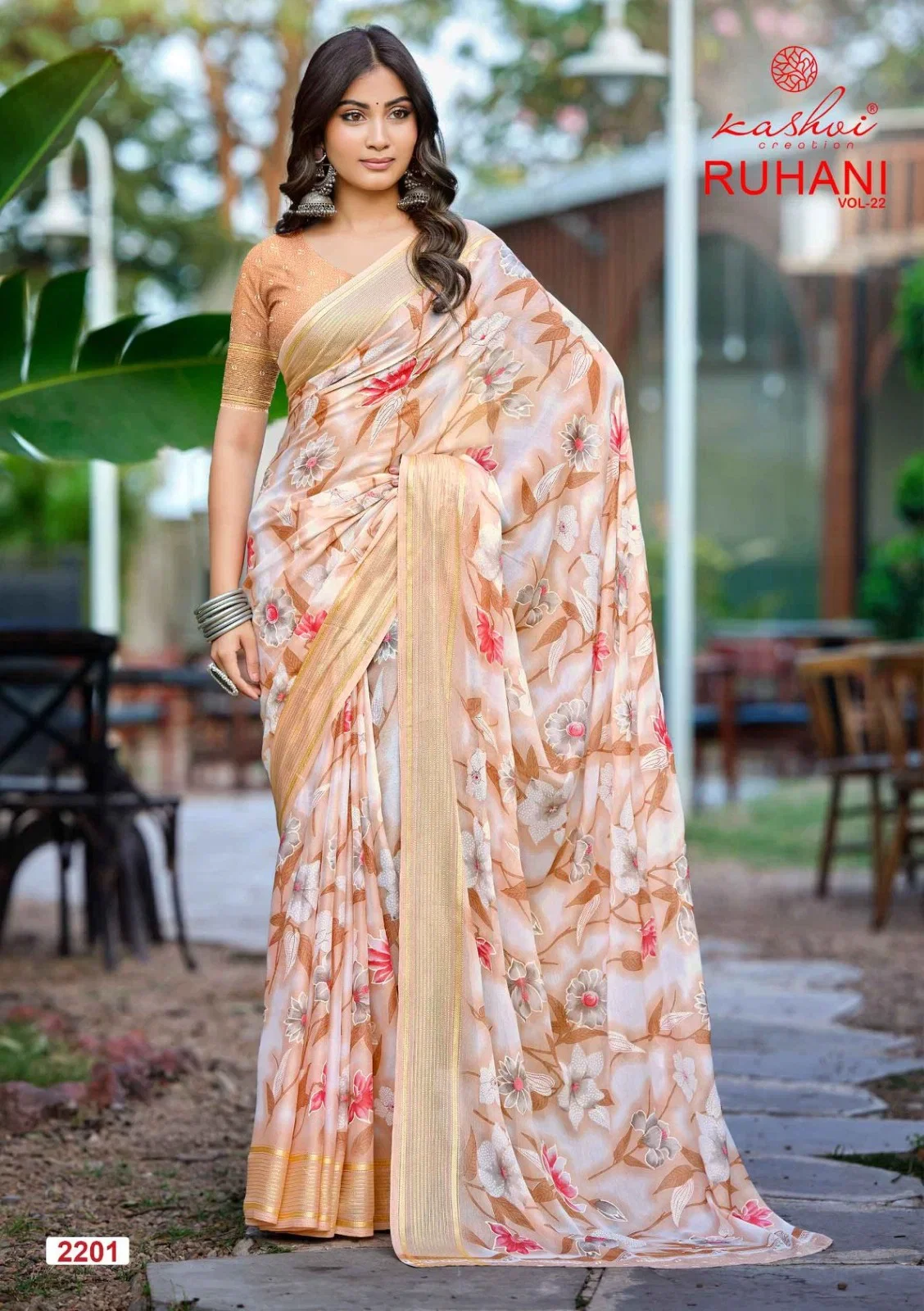 Kashvi Ruhani Vol 22 Dull Moss Satin Patta Saree Collection