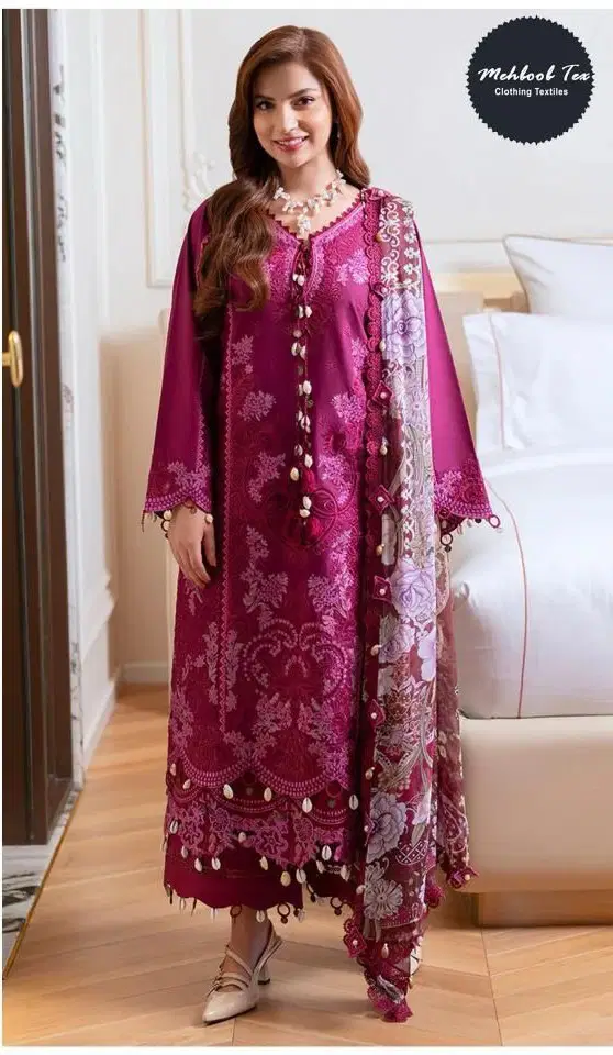 Mehboob Tex Ombre Nx Vol 2 Lawn Cotton Self Embroidered Salwar Kameez