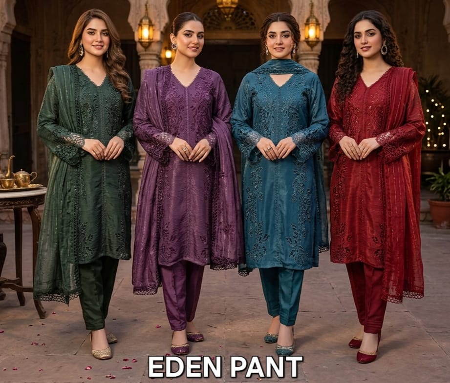 FM Eden Pant Crunchy Top Pant With Dupatta Collection