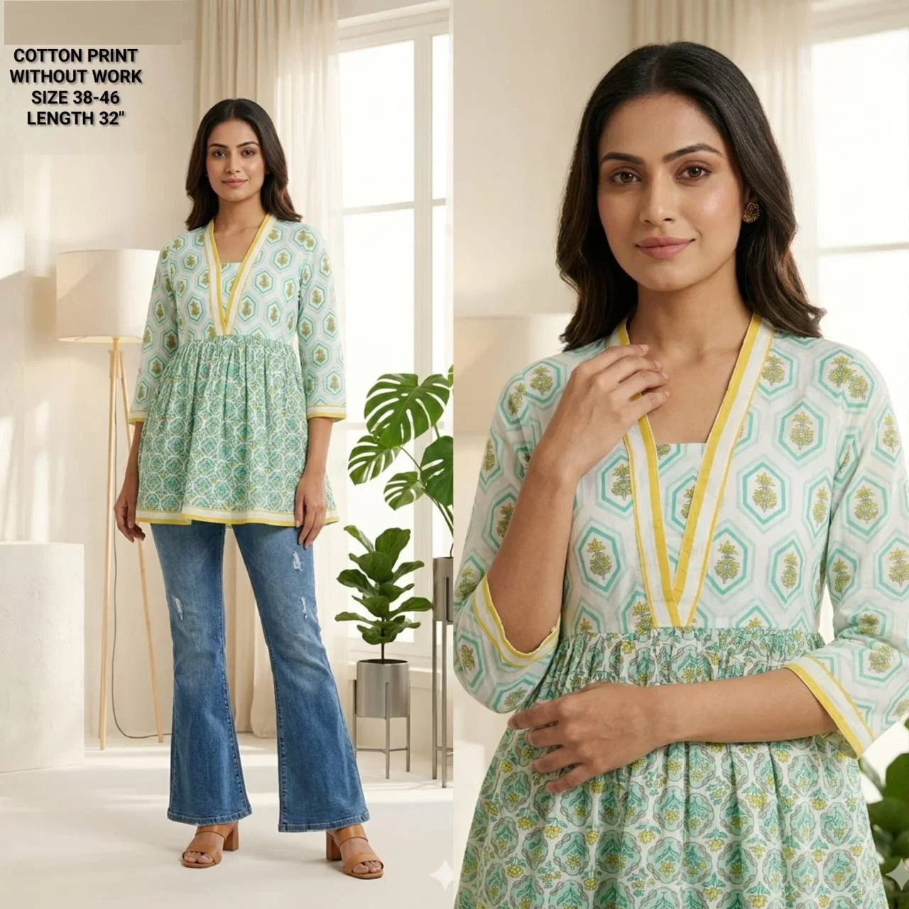 Naisha K 825 Cotton Printed Fancy Short Top Collection