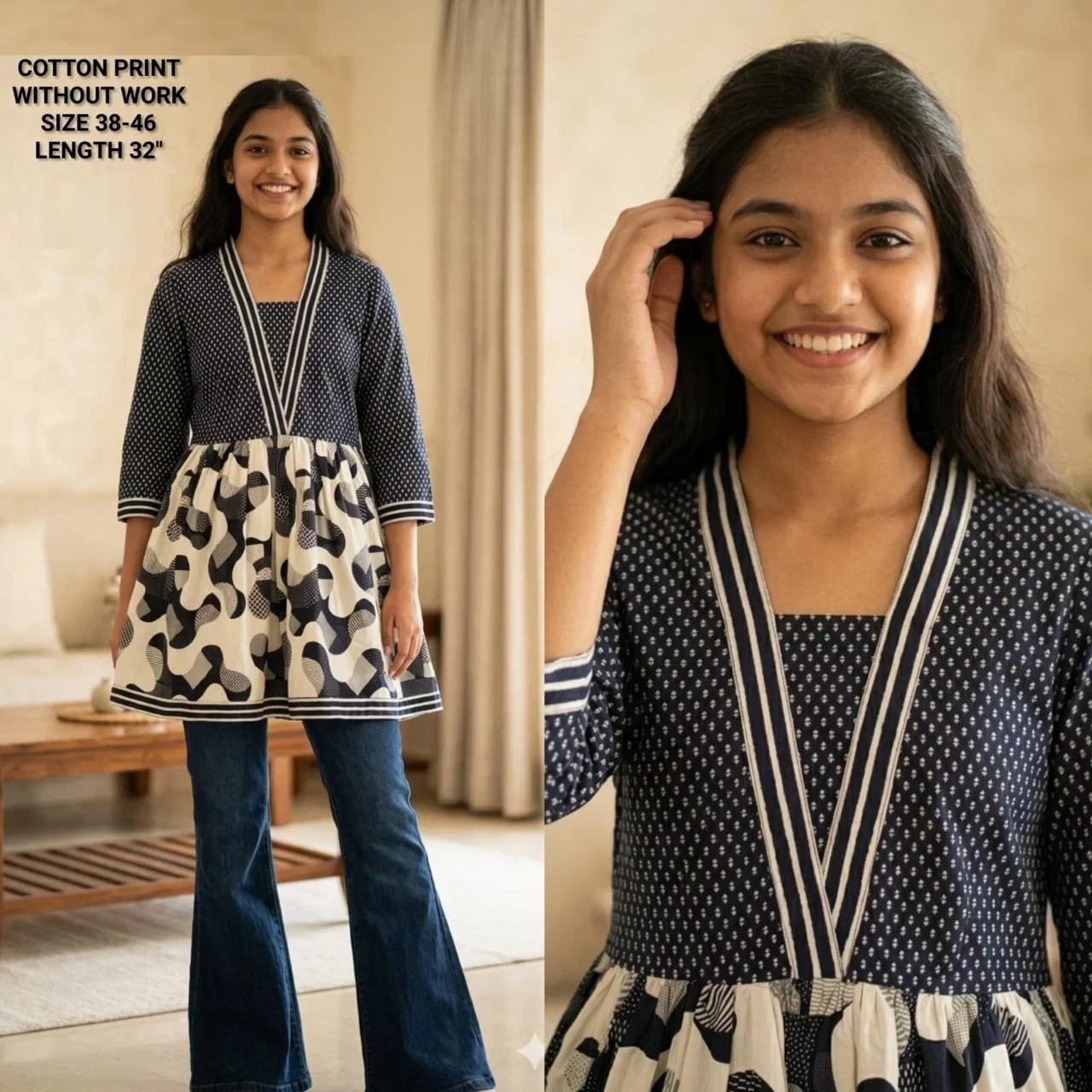 Naisha K 825 Cotton Printed Fancy Short Top Collection