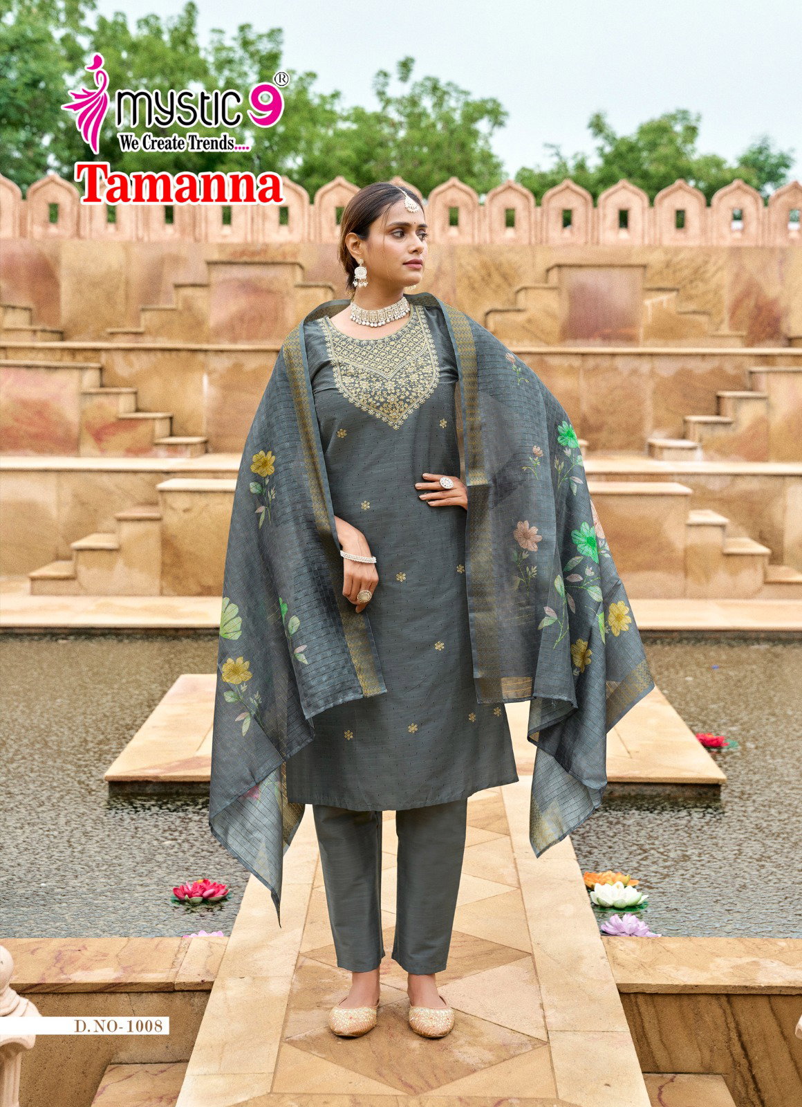 Mystic 9 Tamanna Vol 1 Premium Quality Banglore silk Straight Top With Bottom And Dupatta