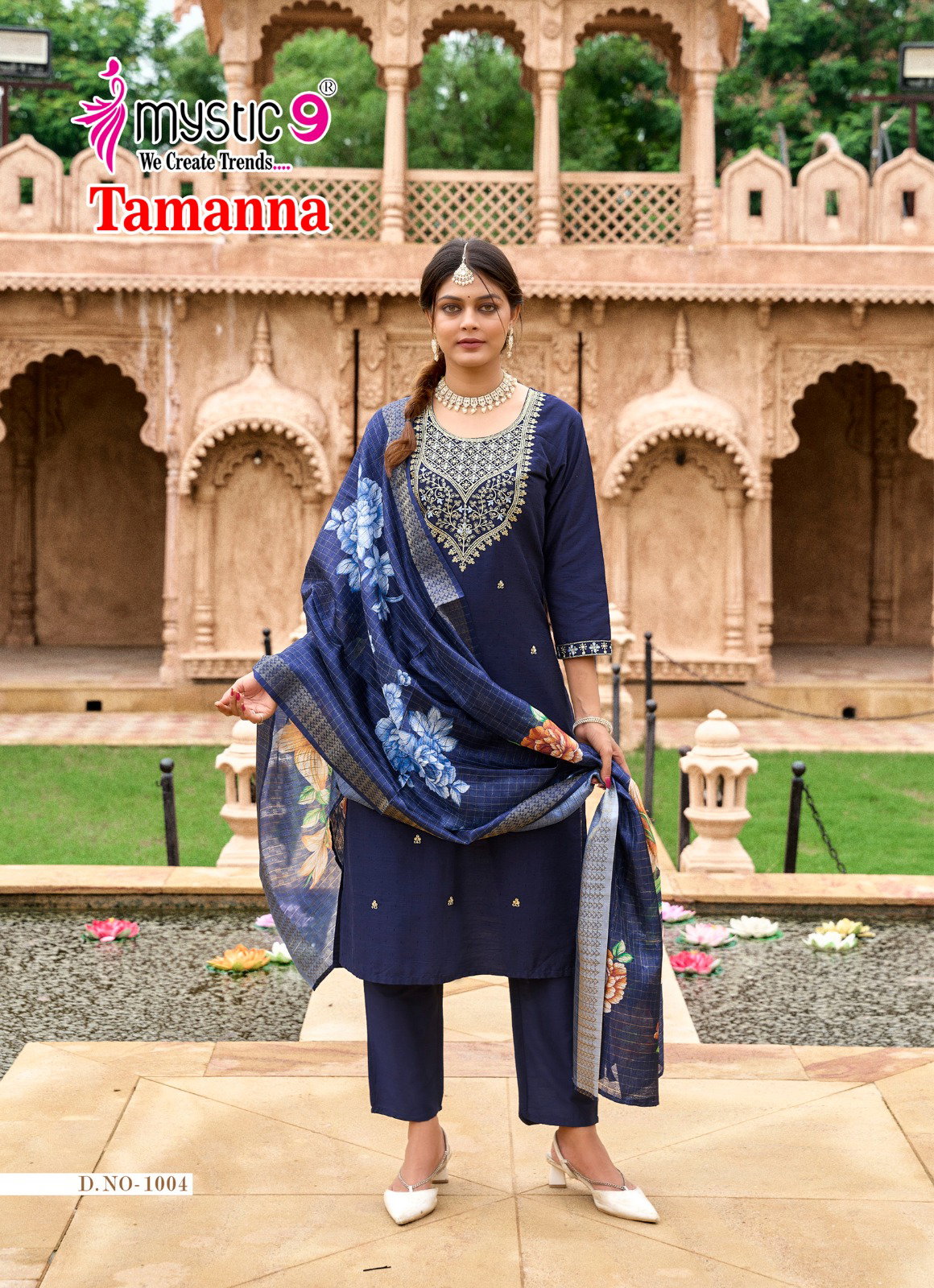 Mystic 9 Tamanna Vol 1 Premium Quality Banglore silk Straight Top With Bottom And Dupatta