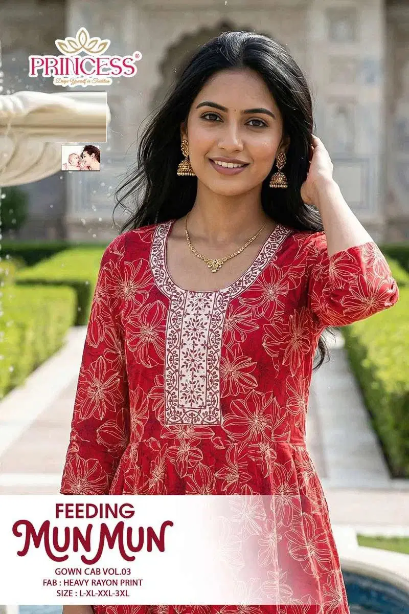 Princess Mun Mun Rayon Printed Feeding Kurti Collection