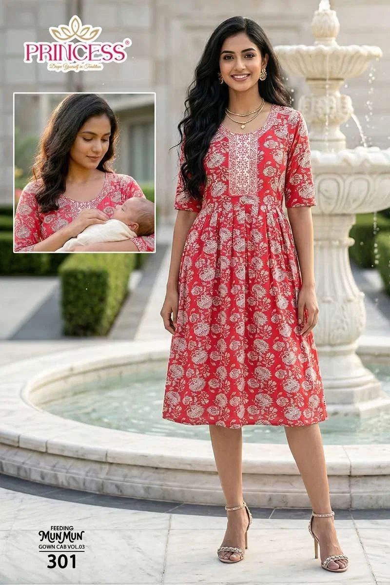 Princess Mun Mun Rayon Printed Feeding Kurti Collection