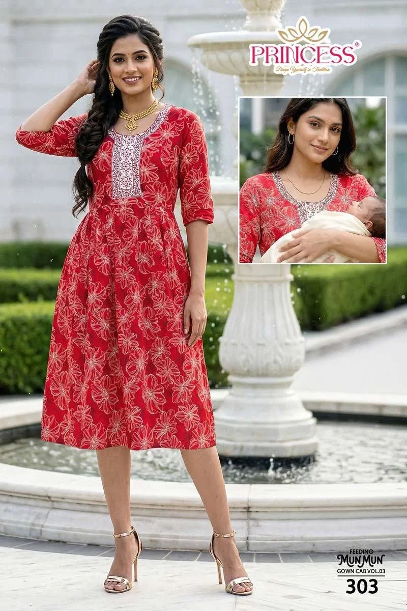 Princess Mun Mun Rayon Printed Feeding Kurti Collection