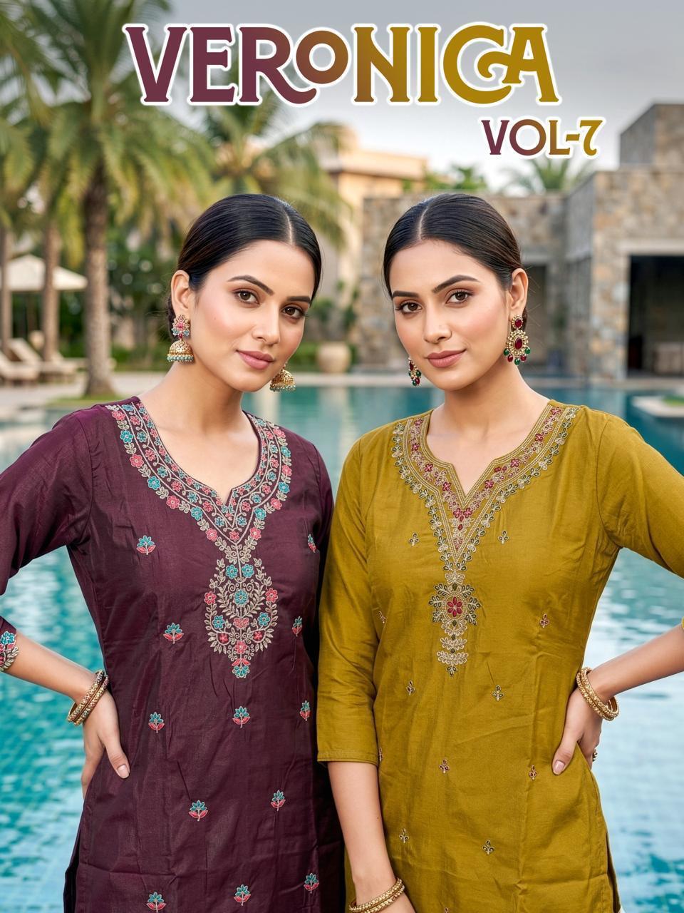 Veronica Vol 07 Roman Simar With Lining Kurti Set Collection