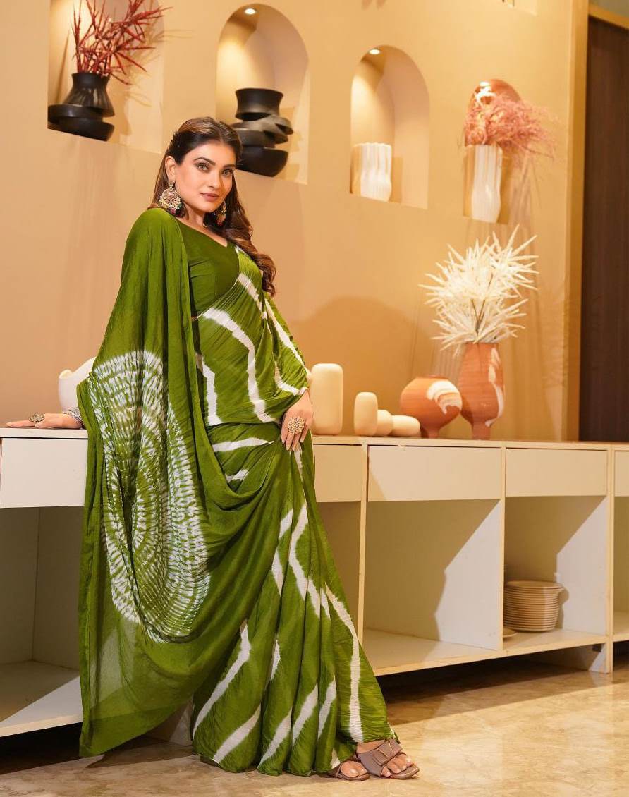 Sb Shibori Pure Chinon Fancy Saree Collection