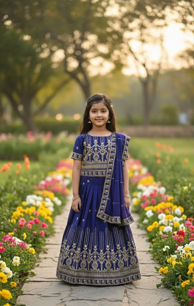 St D No 016 Heavy Star Georgette Kids Wear Attractive Lehenga