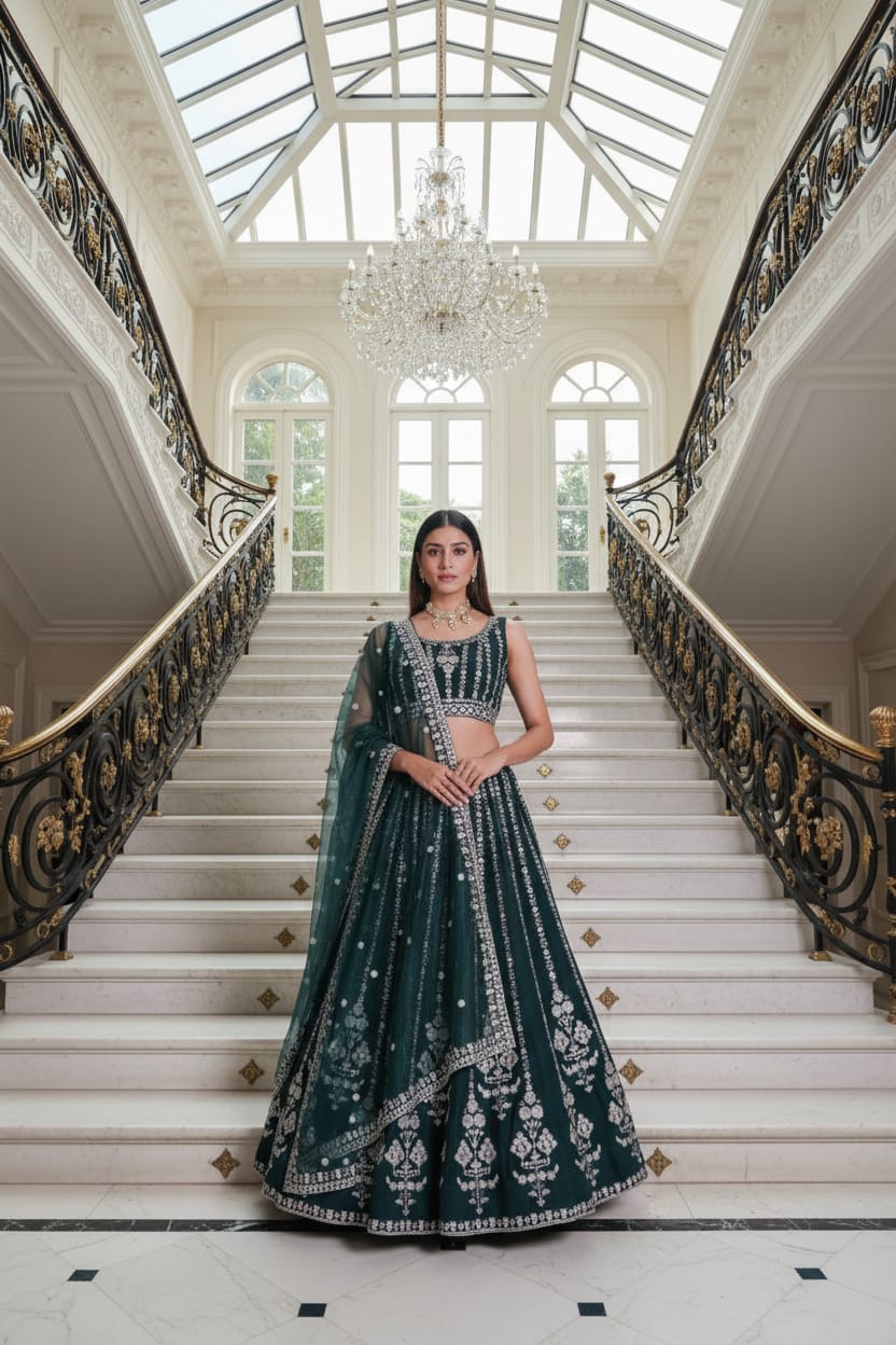Center 167 Georgette Designer Zari And Sequence Lehenga Choli
