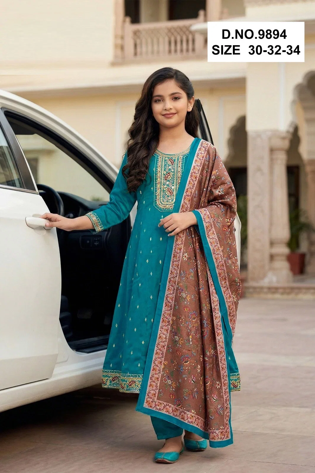 Tiyara 9892 And 9894 Roman Glass Kids Wear Kurti Set Collection