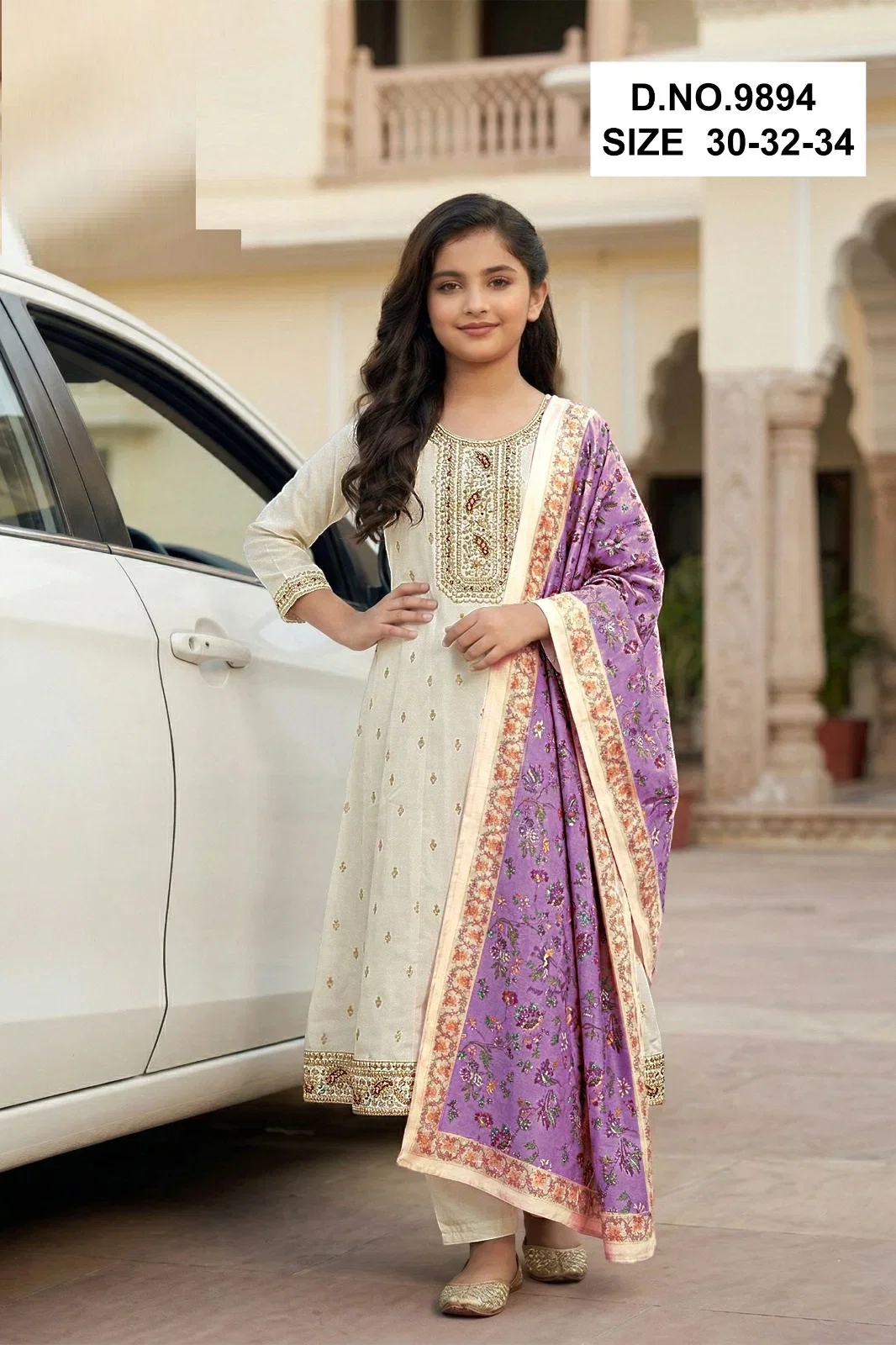 Tiyara 9892 And 9894 Roman Glass Kids Wear Kurti Set Collection