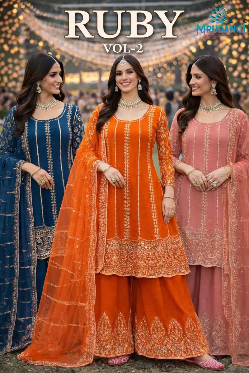Mrudangi Ruby Vol 2 Chinon Embroidered Salwar Kameez Collection