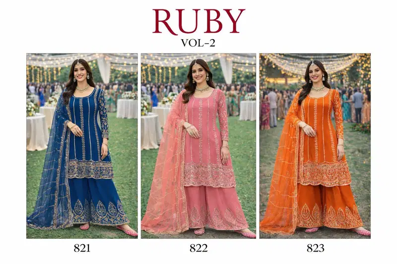 Mrudangi Ruby Vol 2 Chinon Embroidered Salwar Kameez Collection