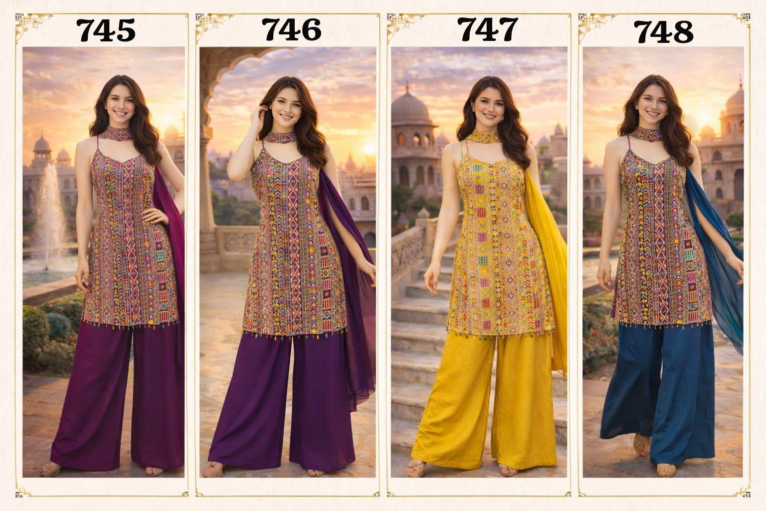 Mrudangi Taj Premium Georgette Embroidered Salwar Kameez Collection
