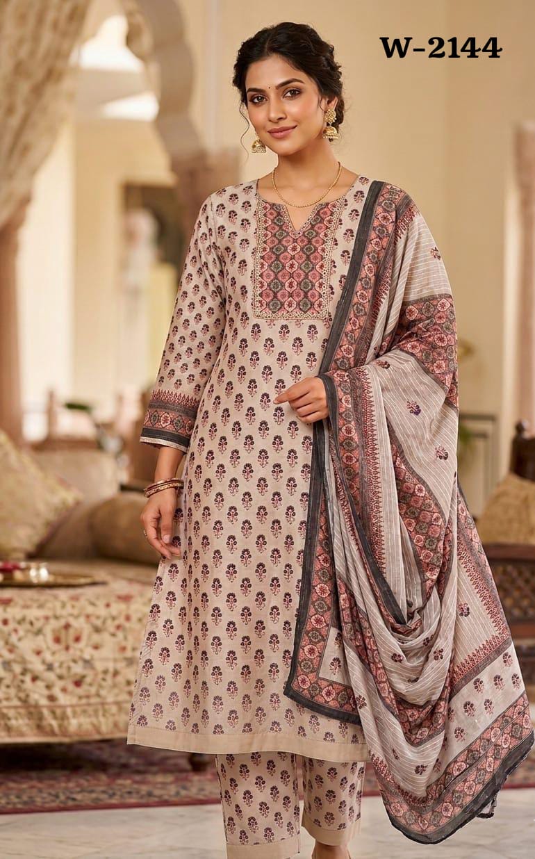 Wonder Women W 2144 And 2145 Vesatile Rayon Printed Kurti Bottom With Dupatta