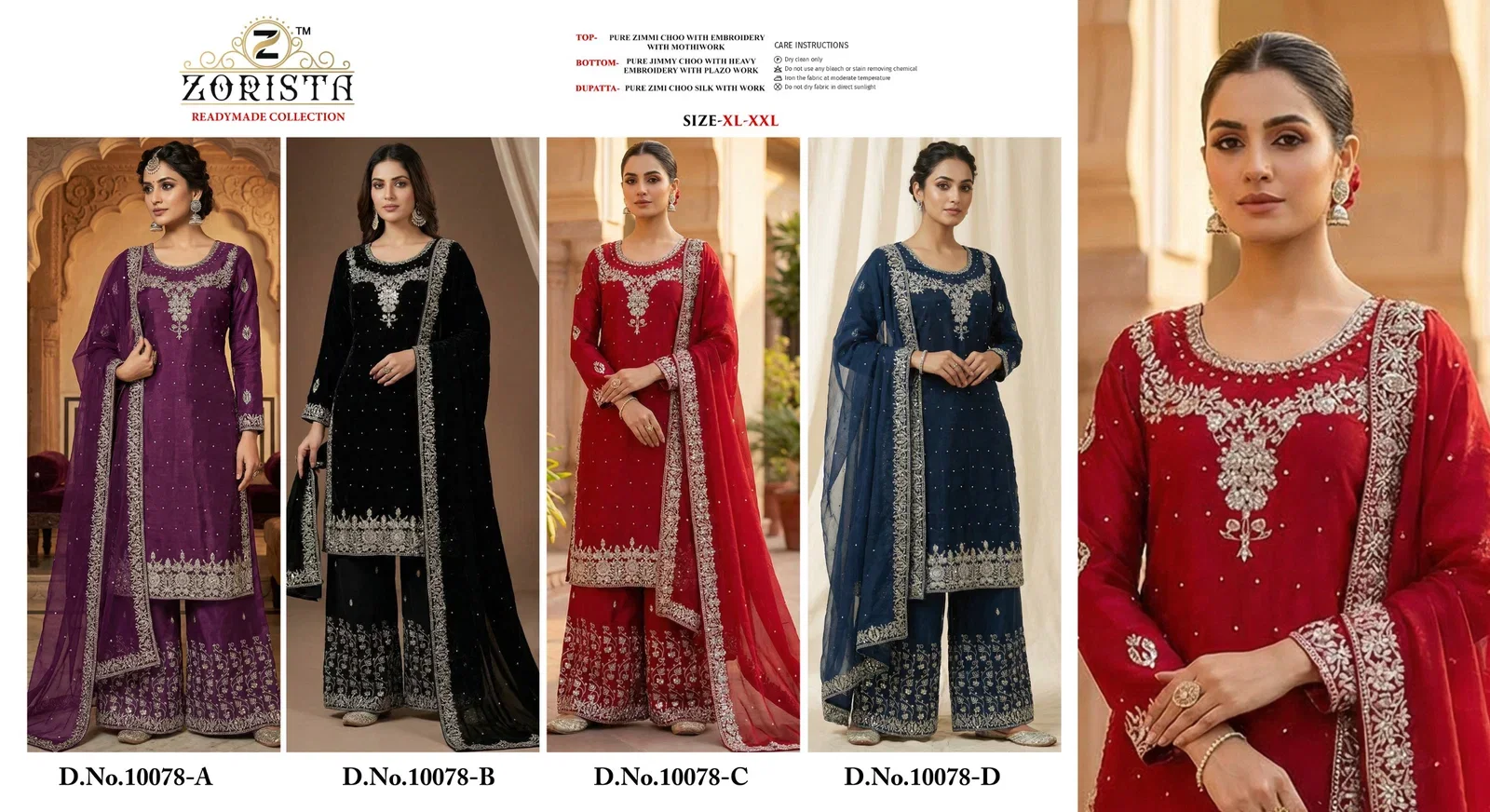 Zorista 10078 A To D Jimmy Choo With Embroidered Salwar Kameez