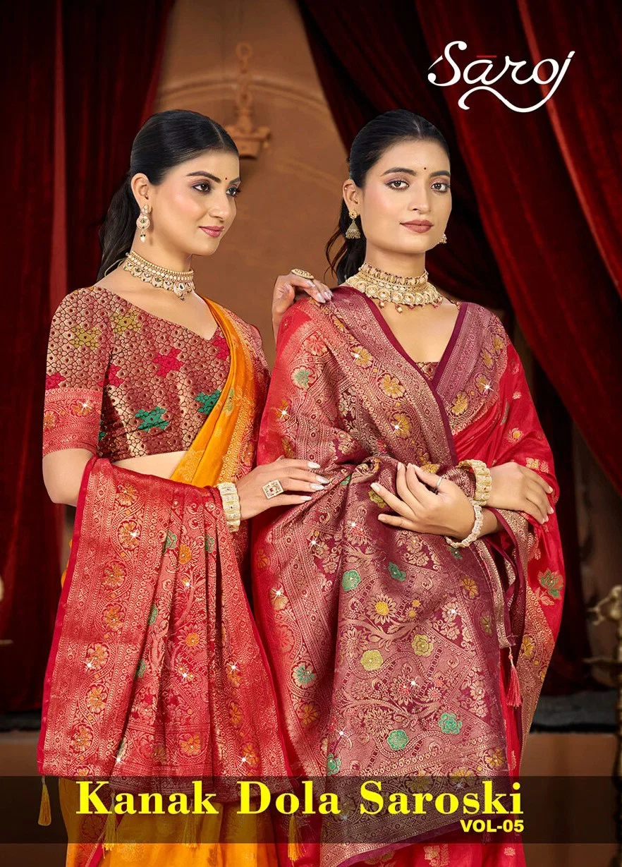 Saroj Kanak Dola Saroski Vol 5 Soft Dola Silk Saree Collection