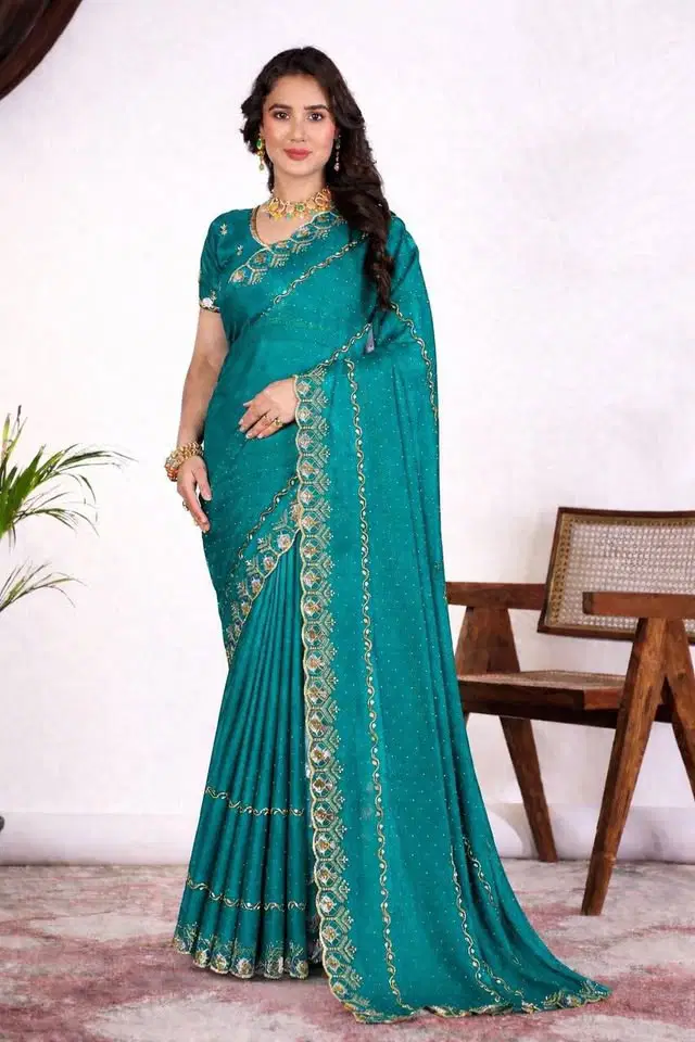 Disha Mg Star Georgette Embroidered Fancy Saree Collection