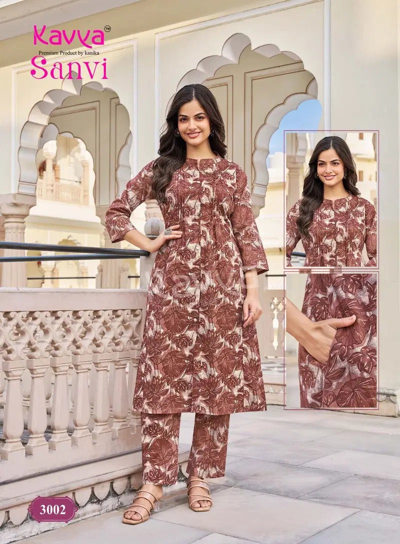 Kavya Sanvi Vol 3 Cotton Flex Kurti With Bottom Collection