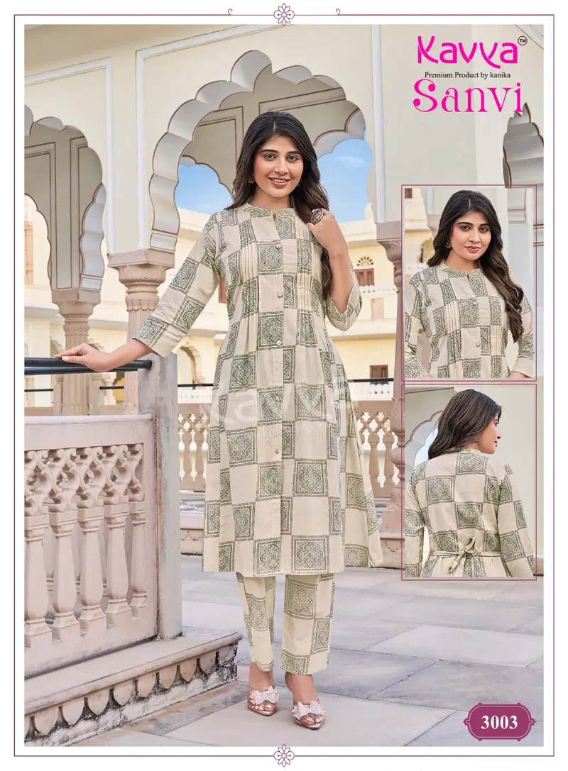 Kavya Sanvi Vol 3 Cotton Flex Kurti With Bottom Collection
