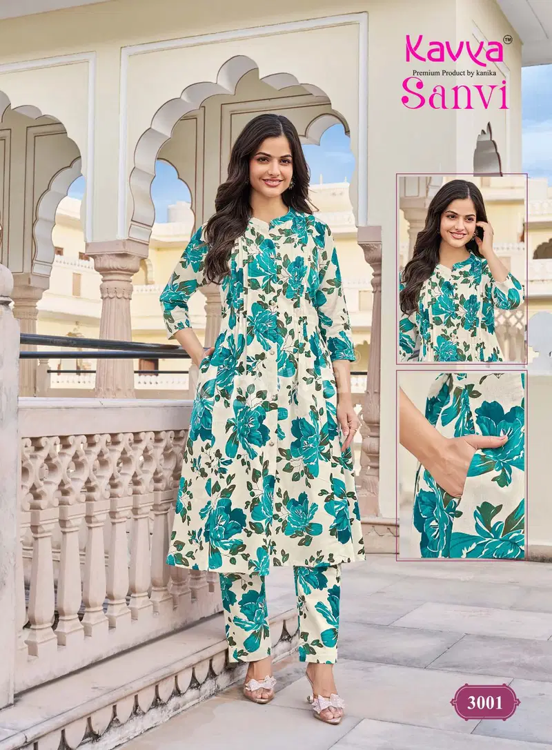 Kavya Sanvi Vol 3 Cotton Flex Kurti With Bottom Collection